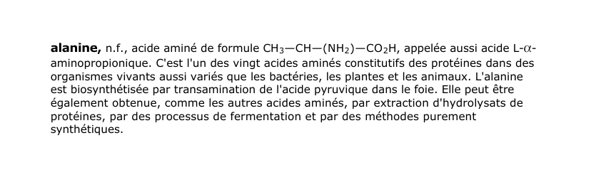 Prévisualisation du document alanine, n.