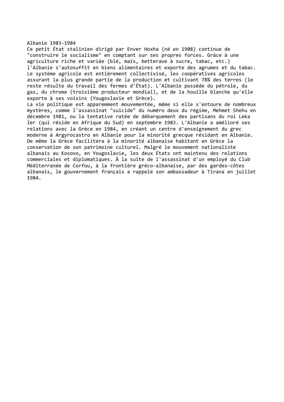 Prévisualisation du document Albanie 1983-1984