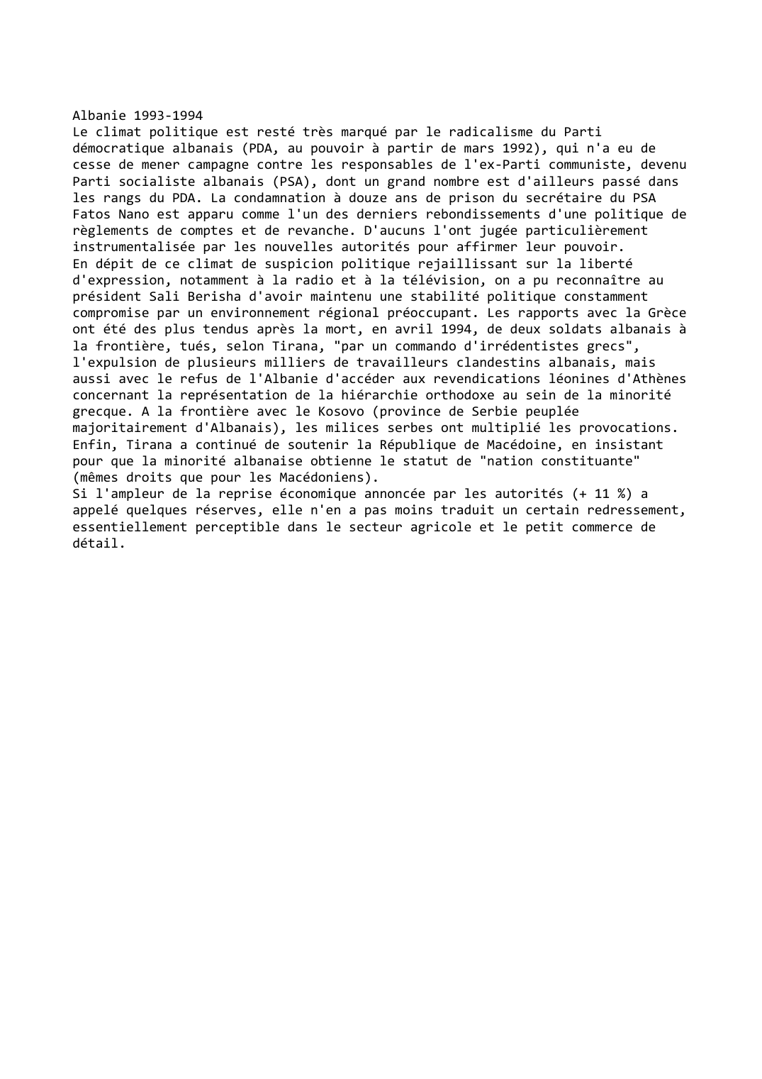 Prévisualisation du document Albanie 1993-1994
