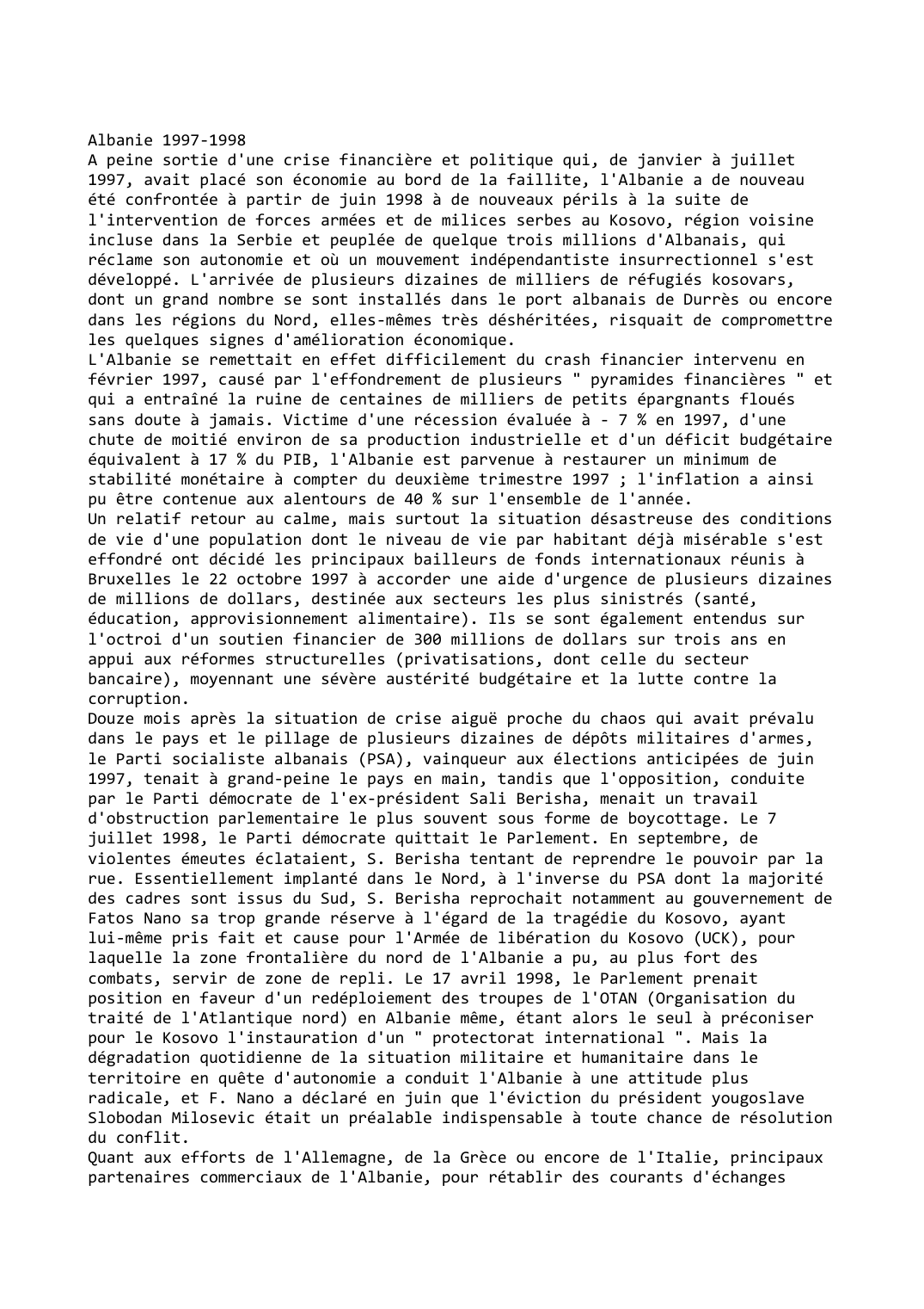 Prévisualisation du document Albanie 1997-1998