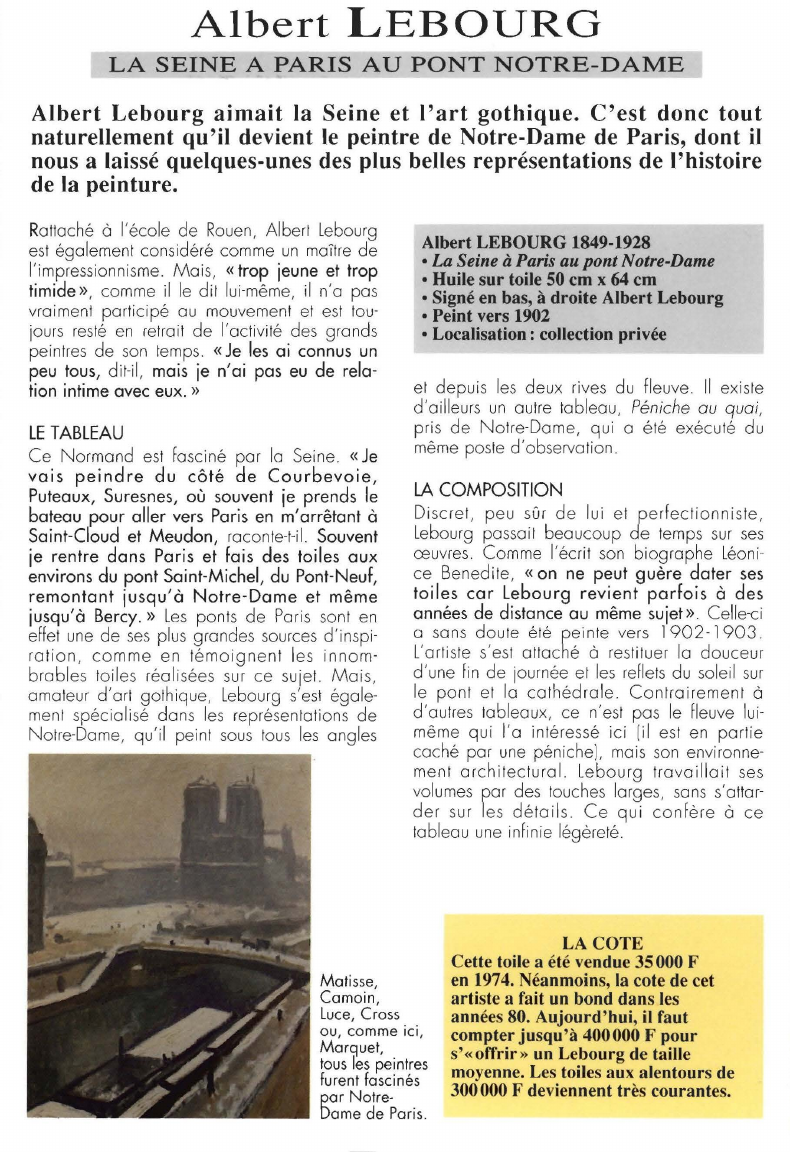 Prévisualisation du document Albert LEBOURG:LA SEINE A PARIS AU PONT NOTRE-DAME.