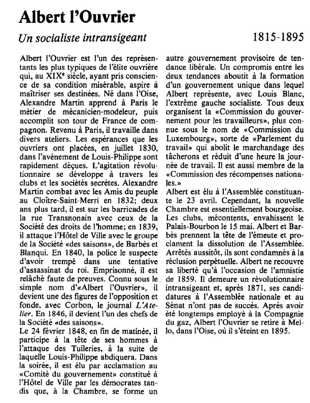 Prévisualisation du document Albert l'OuvrierUn socialiste intransigeant.