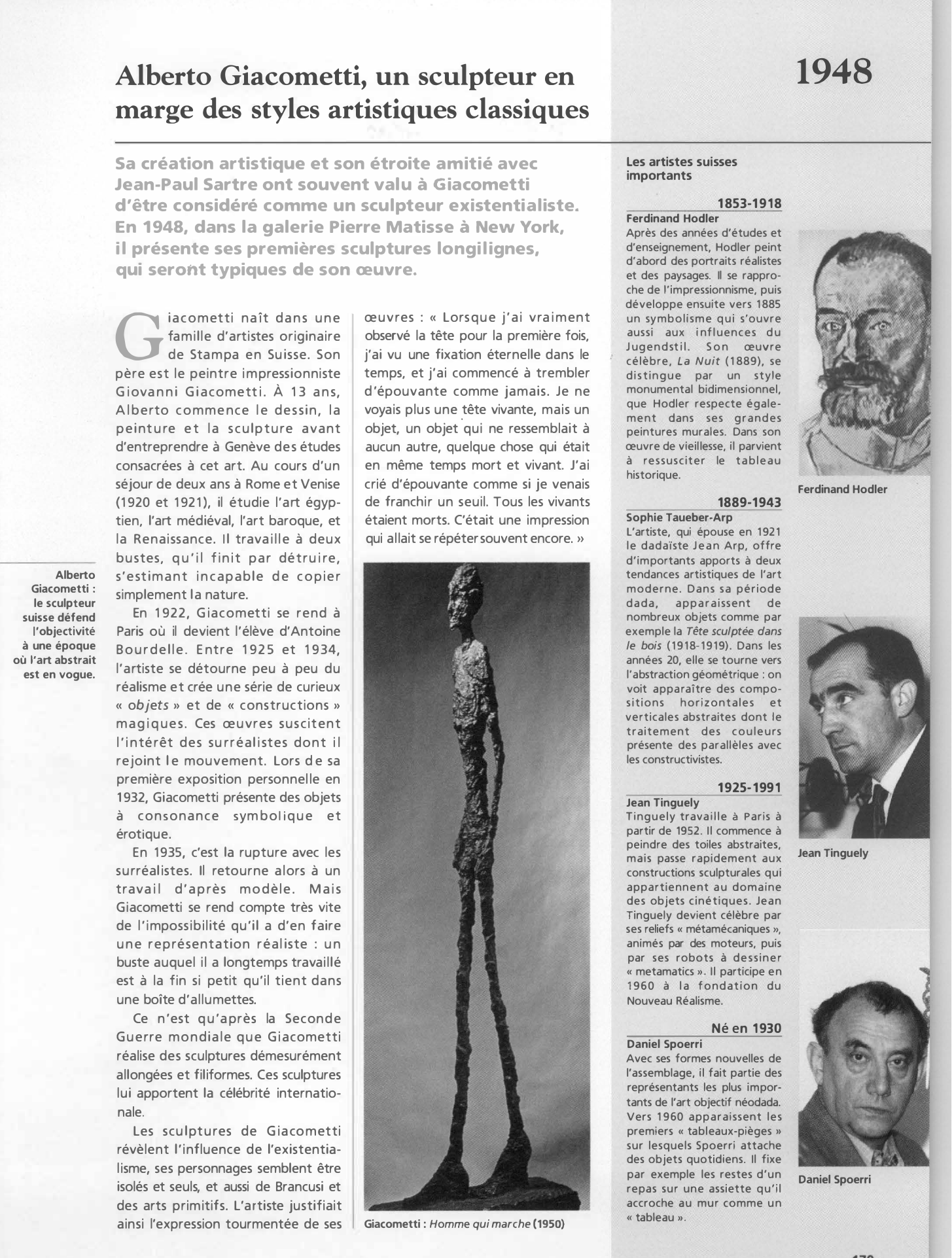 Prévisualisation du document Alberto Giacometti, un sculpteur en marge des styles artistiques classiques