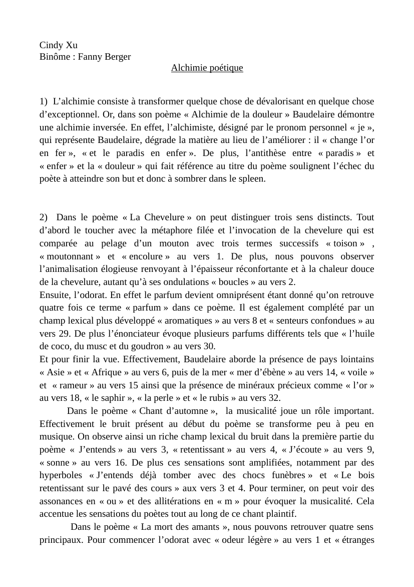 Prévisualisation du document Alchimie poétique de Baudelaire