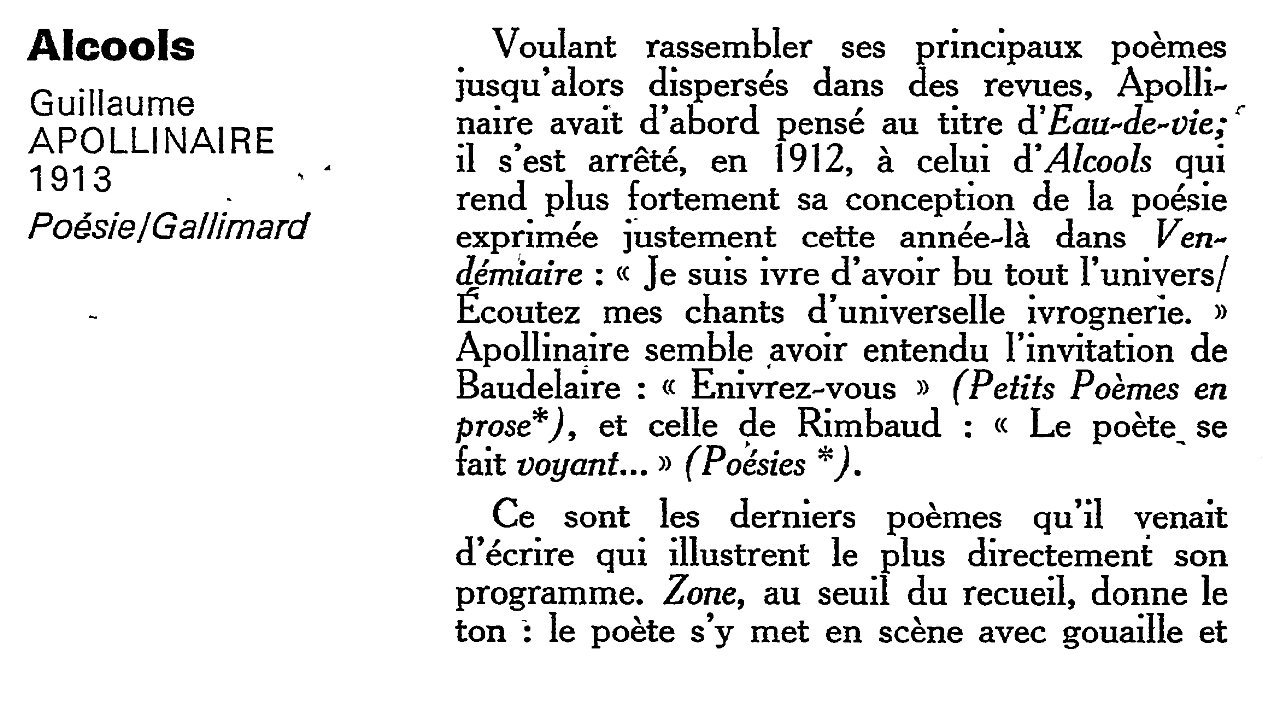 Prévisualisation du document « Alcools »de Guillaume Apollinaire