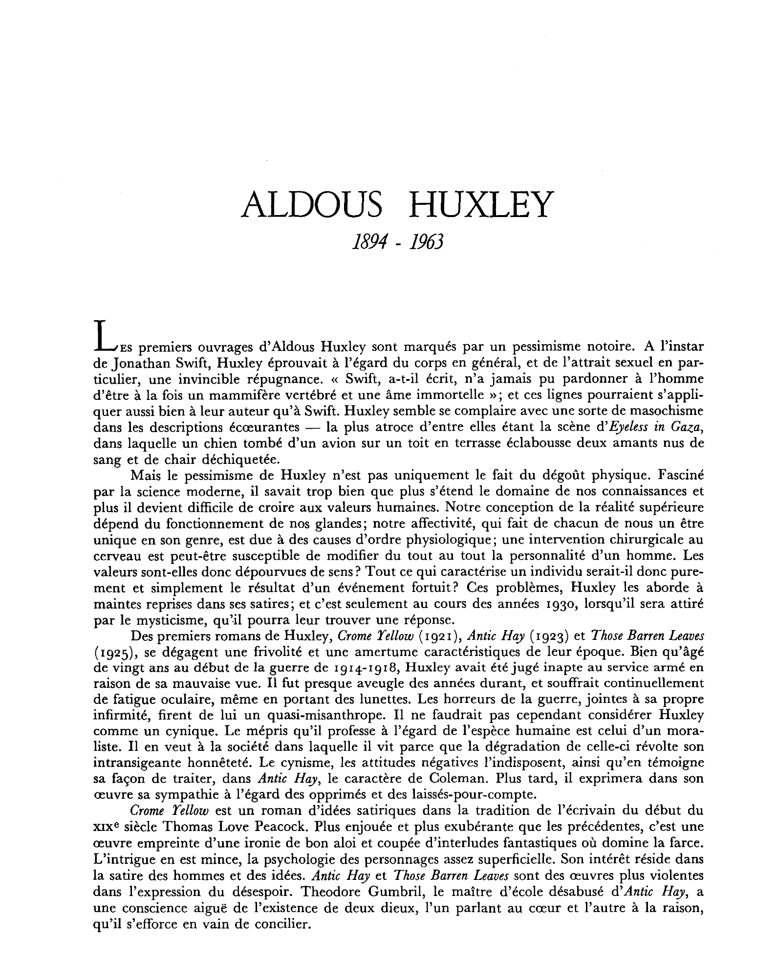Prévisualisation du document Aldous Huxley