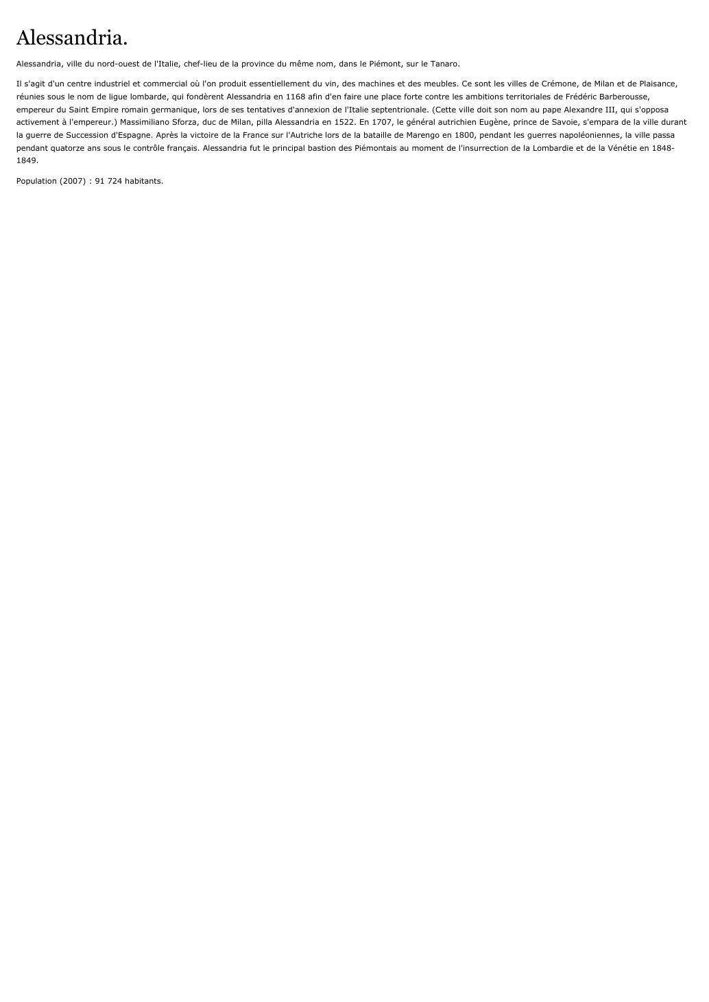Prévisualisation du document Alessandria.