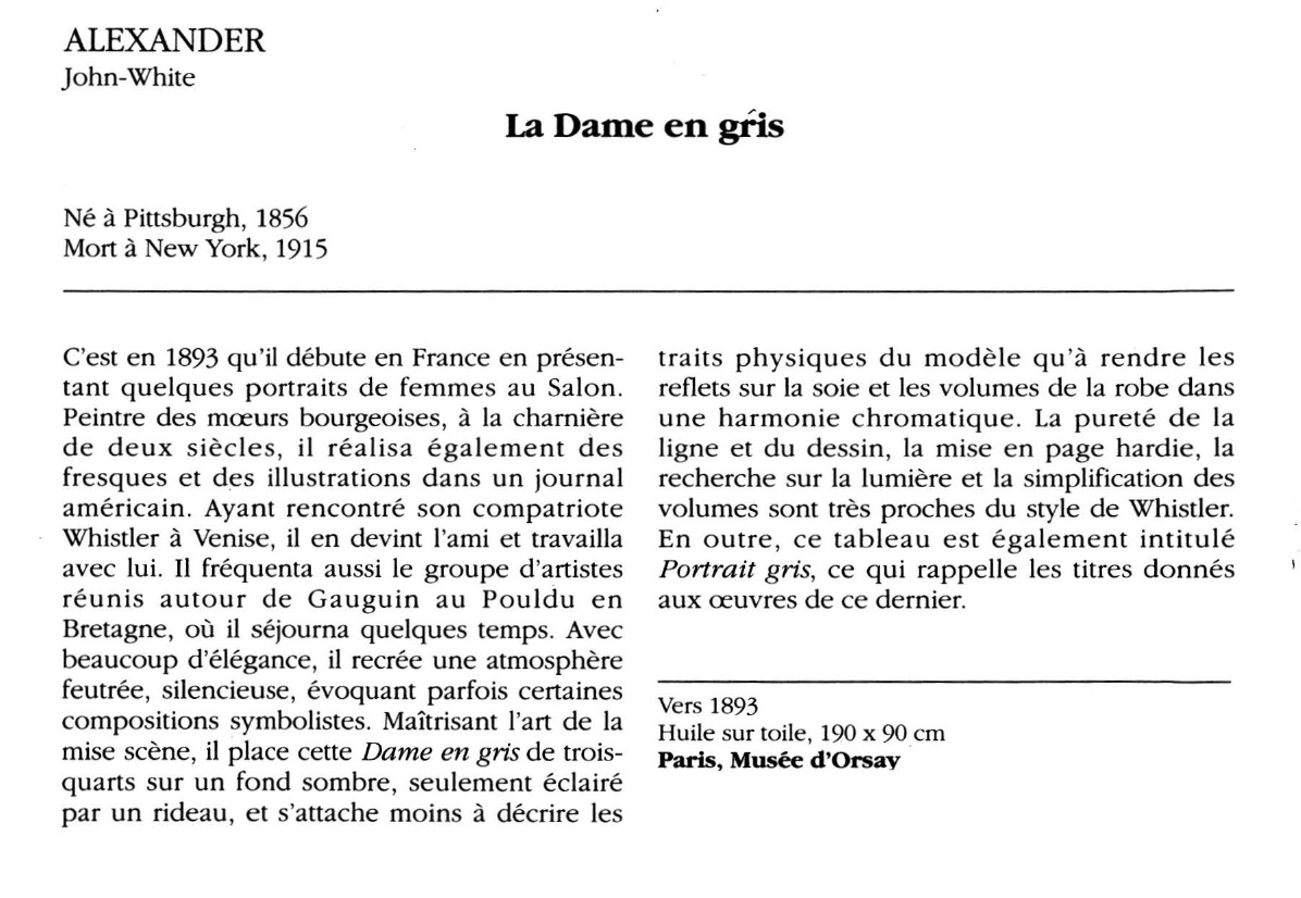 Prévisualisation du document ALEXANDER John-White : La Dame en gris