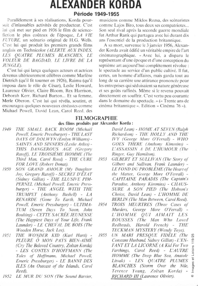 Prévisualisation du document ALEXANDER KORDA