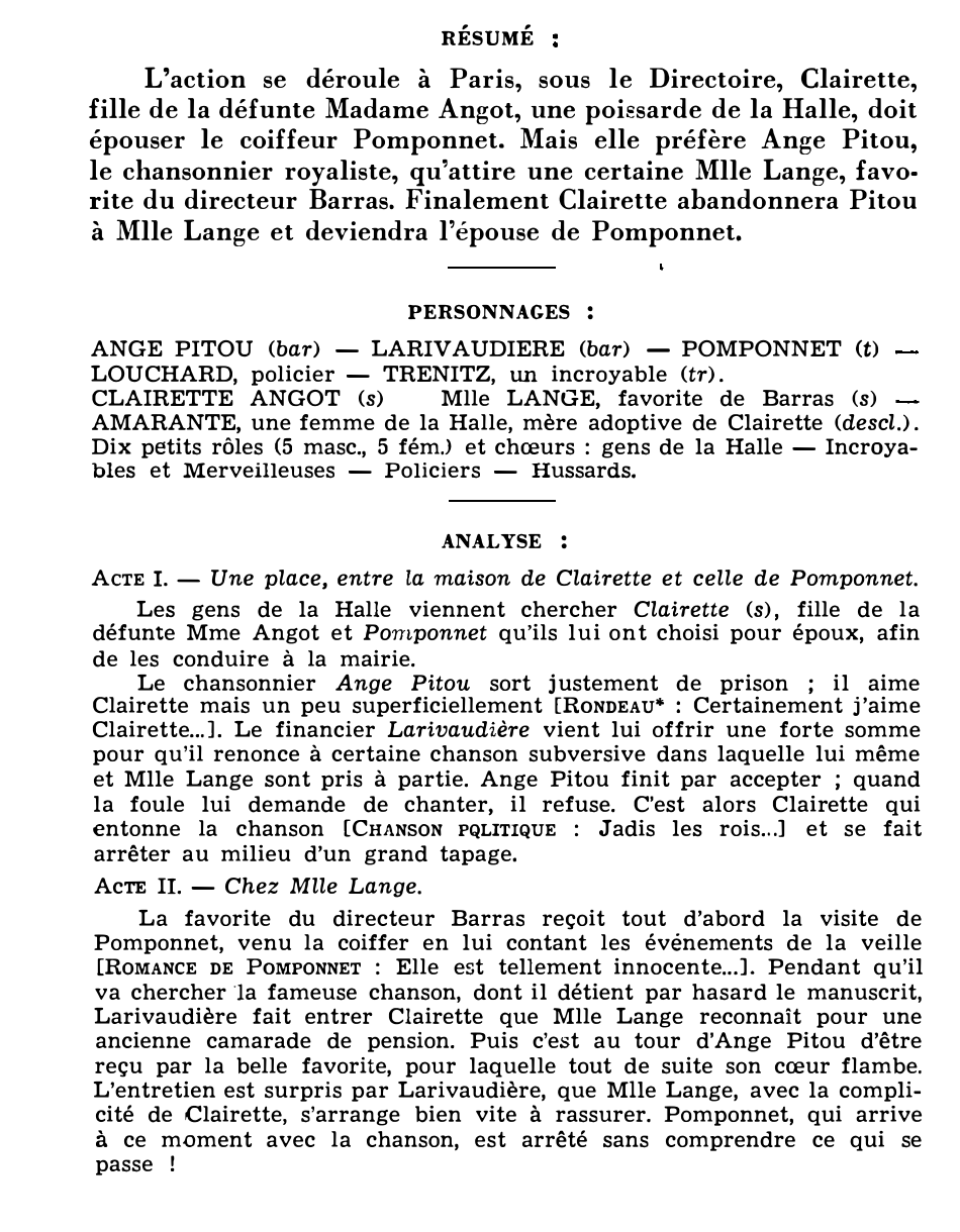 Prévisualisation du document Alexandre-Charles LECOCQ : LA FILLE DE MADAME ANGOT  (résumé et analyse de l’œuvre – Répertoire lyrique)