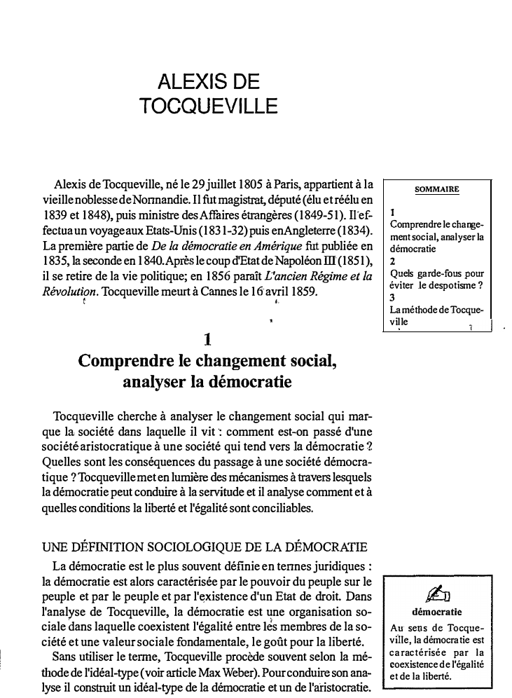 Prévisualisation du document ALEXIS DE TOCQUEVILLE