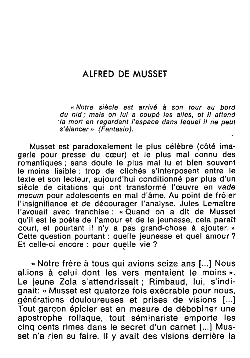 Prévisualisation du document Alfred de Musset