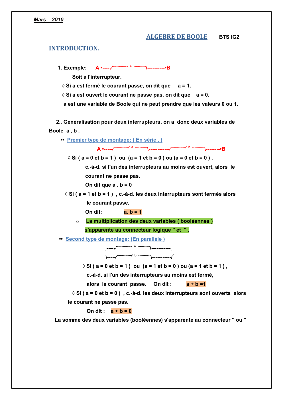 Prévisualisation du document algebre de bool