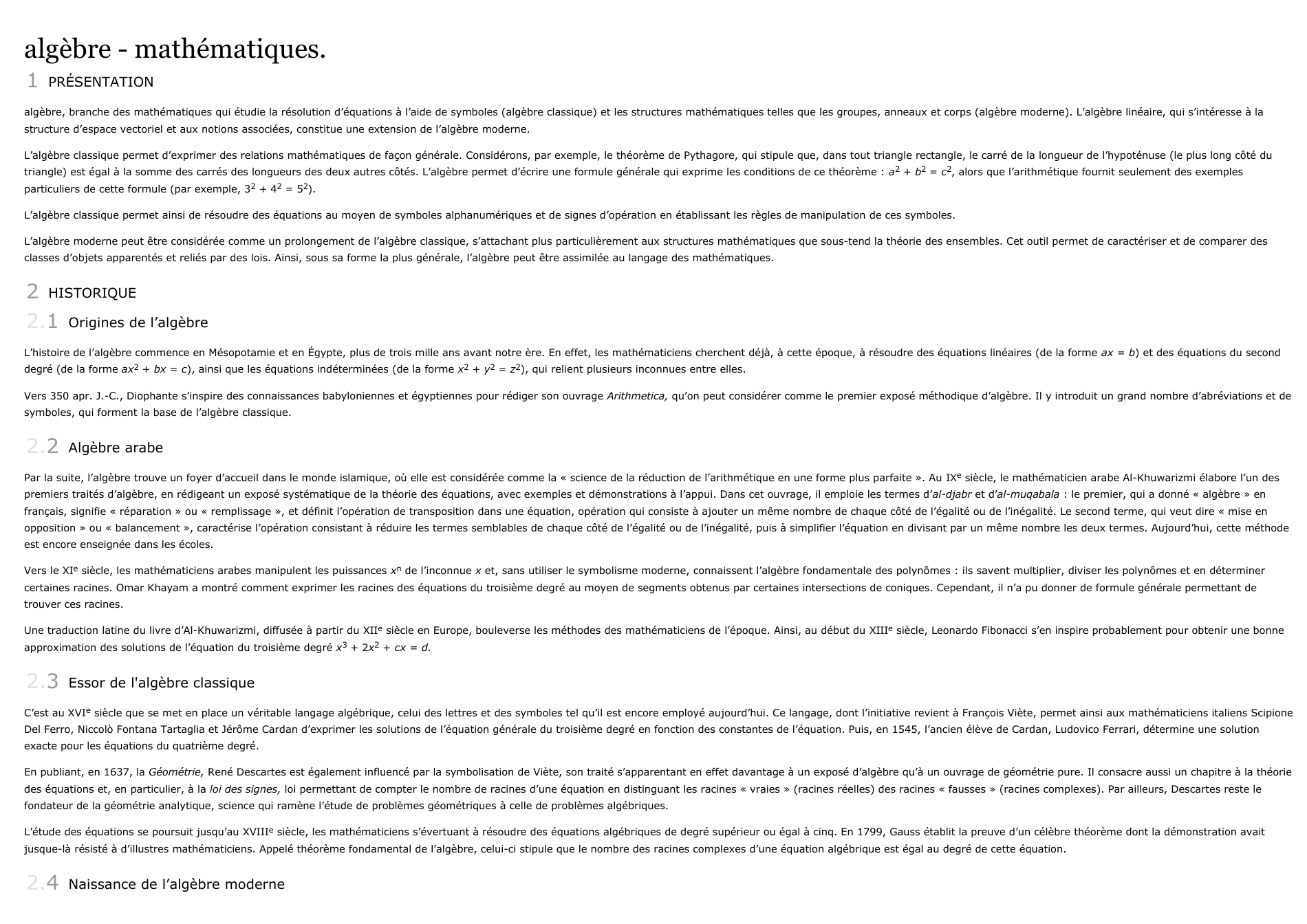 Prévisualisation du document algèbre - mathématiques.