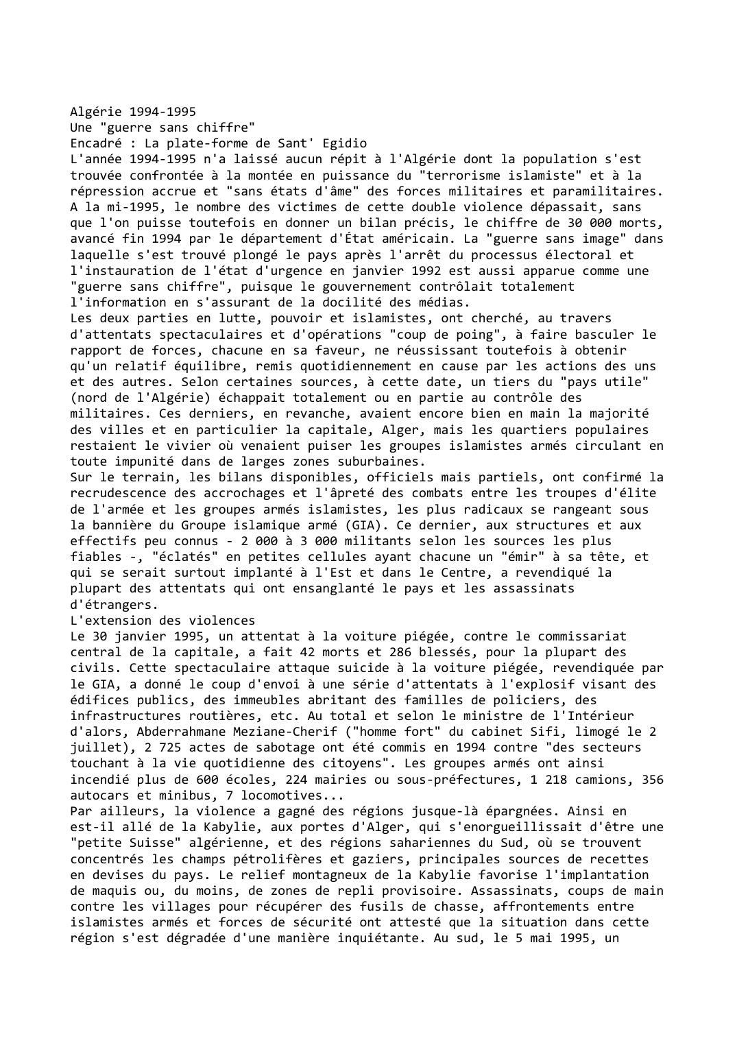 Prévisualisation du document Algérie 1994-1995
Une "guerre sans chiffre"