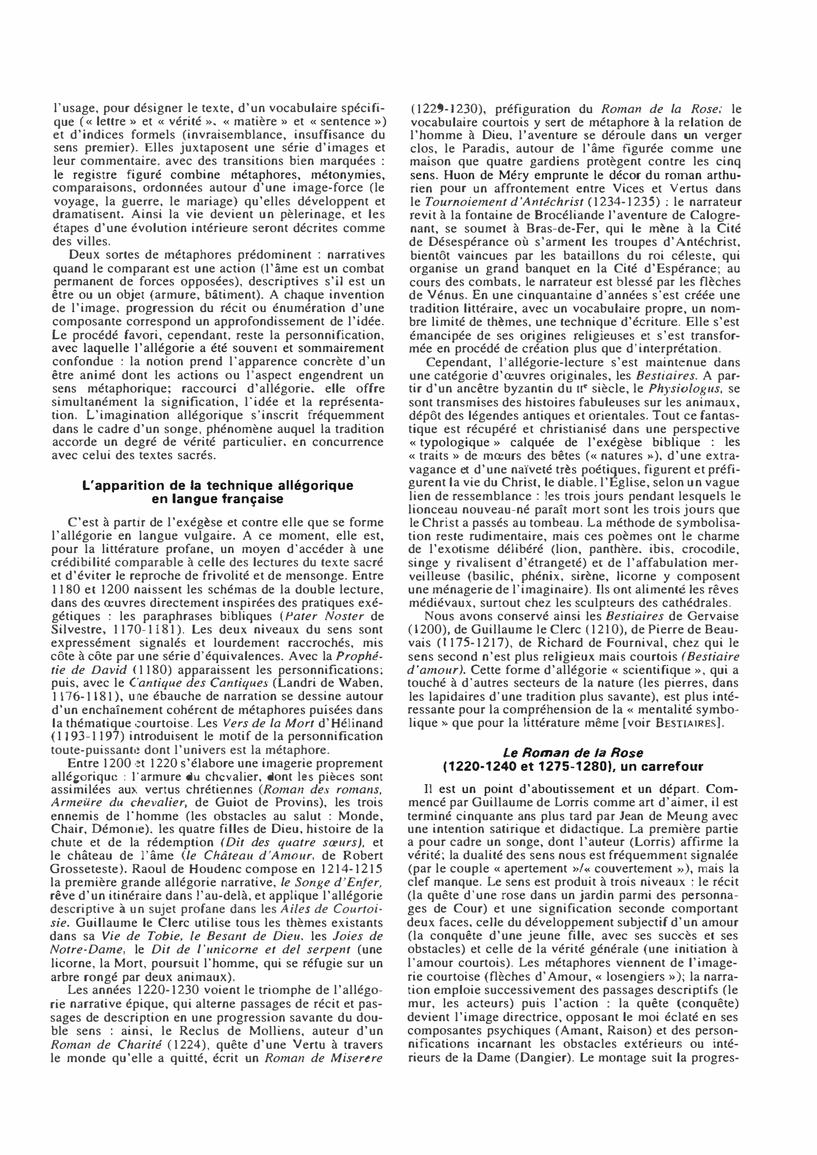 Prévisualisation du document ALLÉGORIE MÉDIÉVALE (Exposé – Art & Littérature – Collège/Lycée)