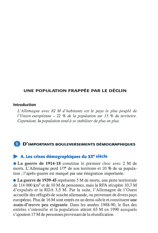 Prévisualisation du document Allemagne: UNE POPULATION FRAPPÉE PAR LE DÉCLIN