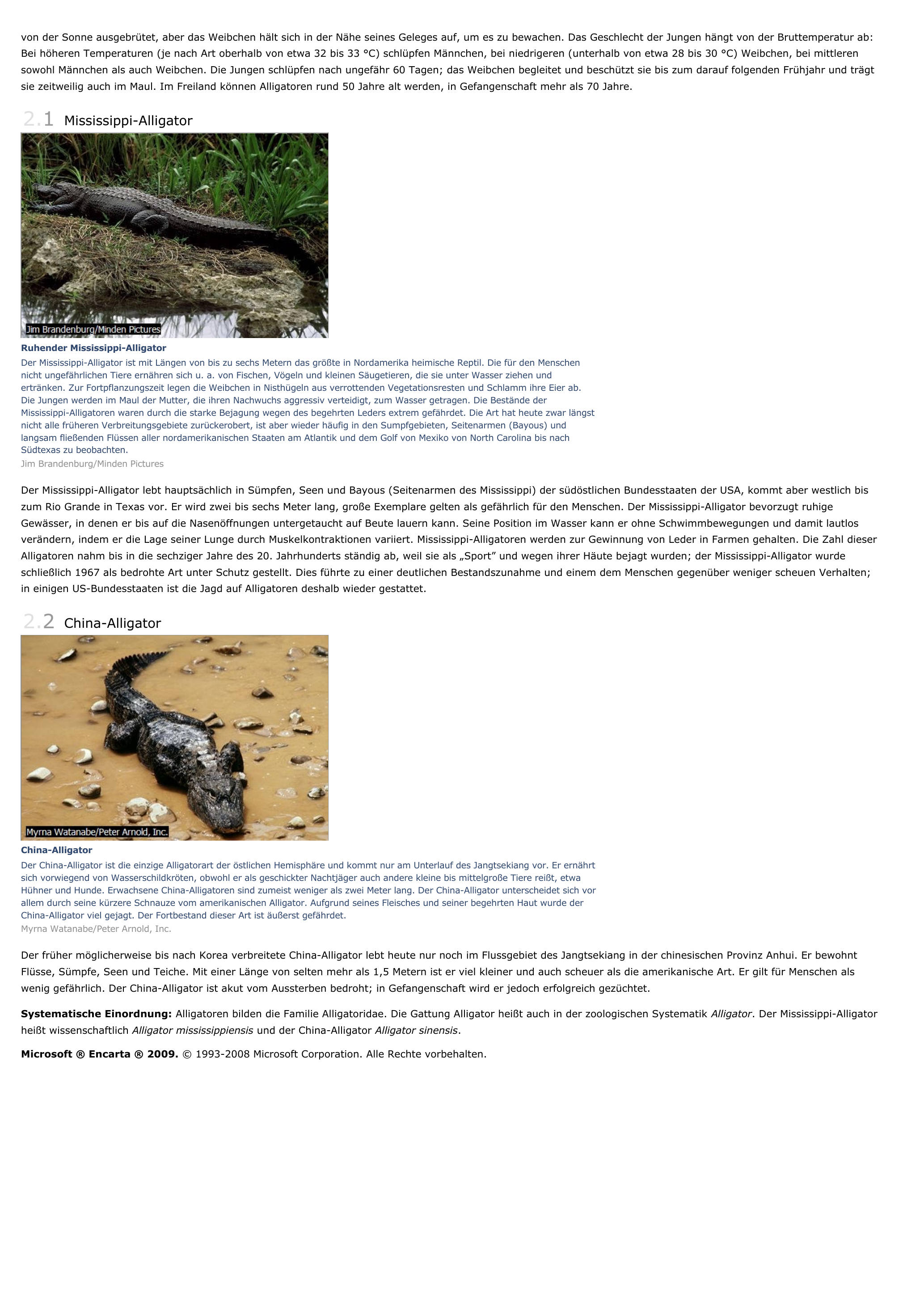 Prévisualisation du document Alligatoren - Tiere.