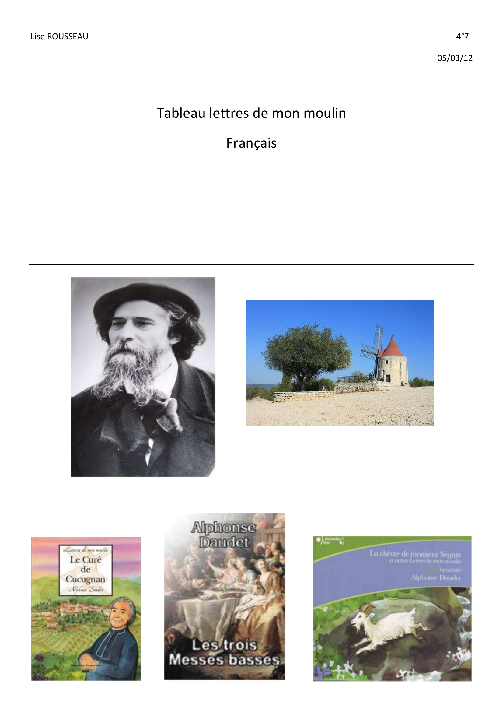 Prévisualisation du document Alphonse DAUDET: Lettres de mon moulin (Résumé & Analyse)