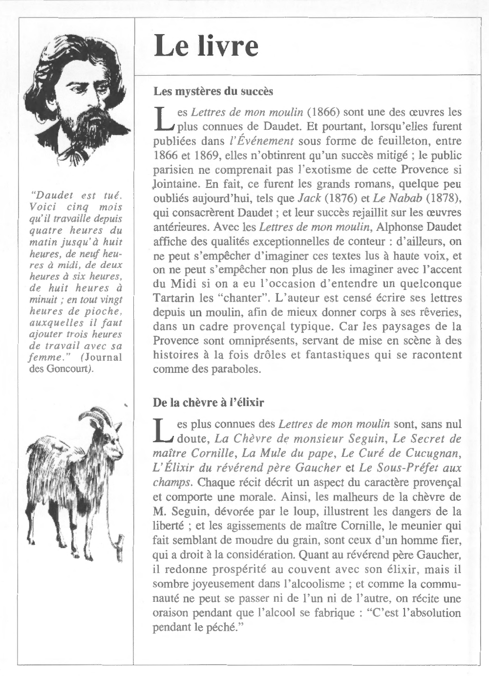 Prévisualisation du document Alphonse DAUDET : Lettres de mon moulin