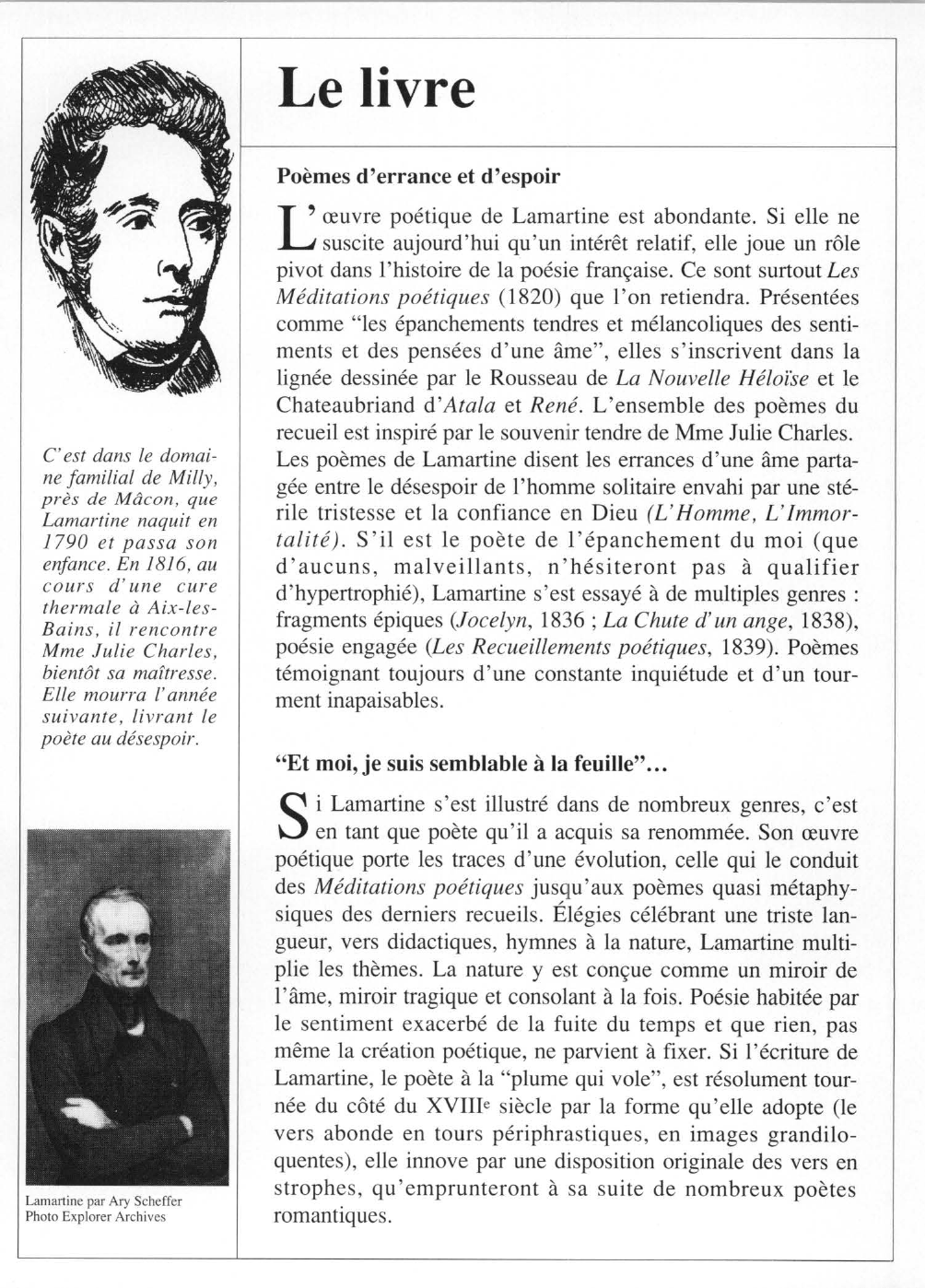 Prévisualisation du document Alphonse de LAMARTINE : Poésies