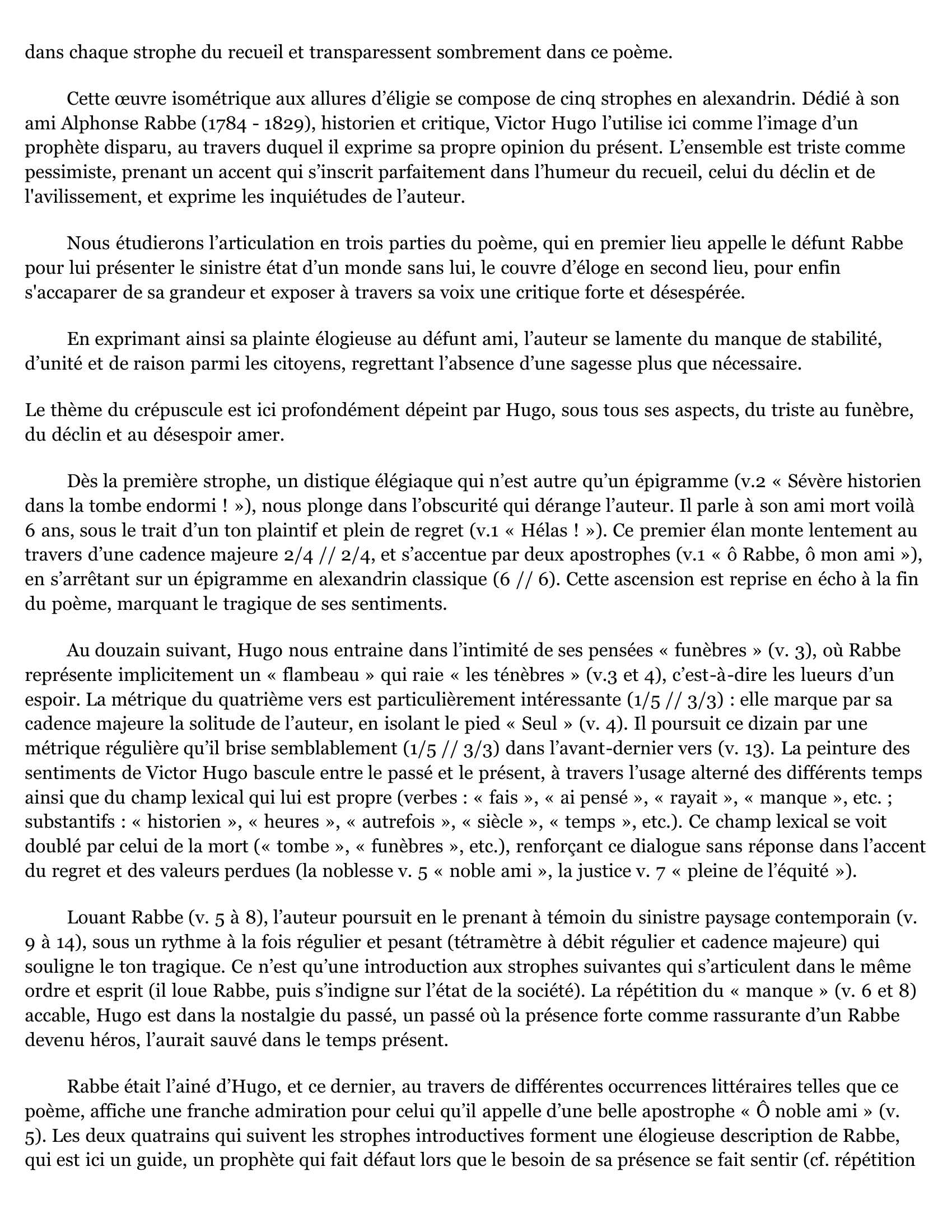 Prévisualisation du document Alphonse Rabbe, V.Hugo, Commentaire Linéaire.