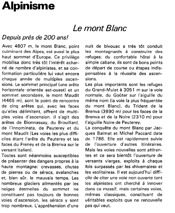 Prévisualisation du document Alpinisme:Le mont Blanc (sport).