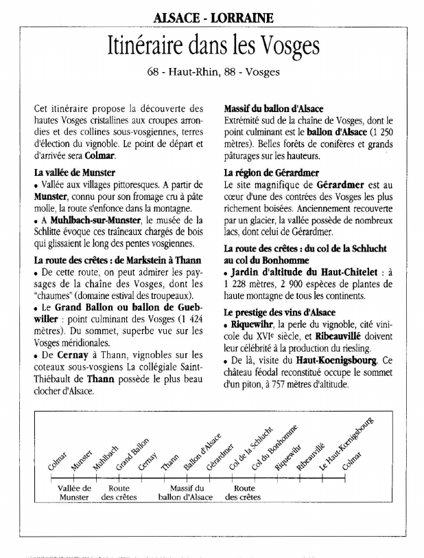 Prévisualisation du document ALSACE - LORRAINEItinéraire dans les Vosges.