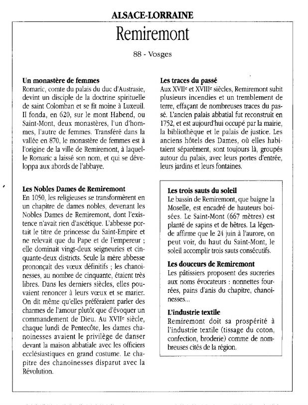 Prévisualisation du document ALSACE-LORRAINE : Remiremont.