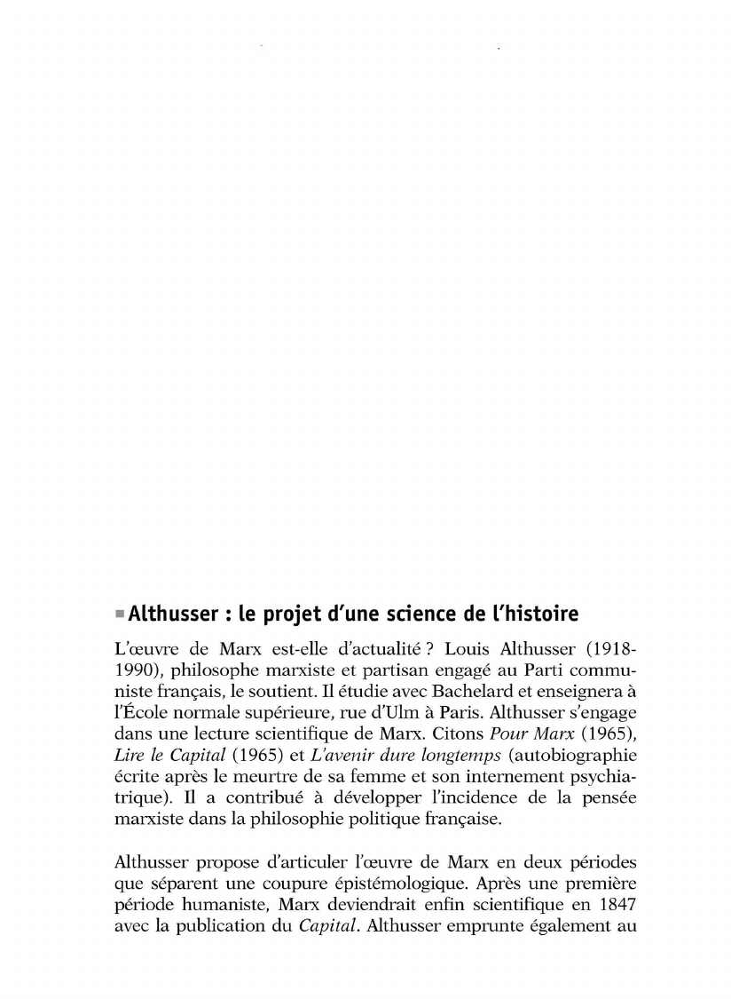 Prévisualisation du document Althusser : le projet d'une science de l'histoire