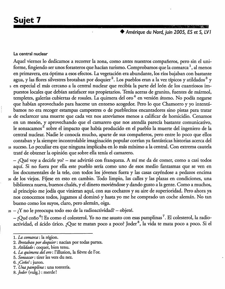 Prévisualisation du document Amérique du Nord, juin 2005, ES et S, LV1