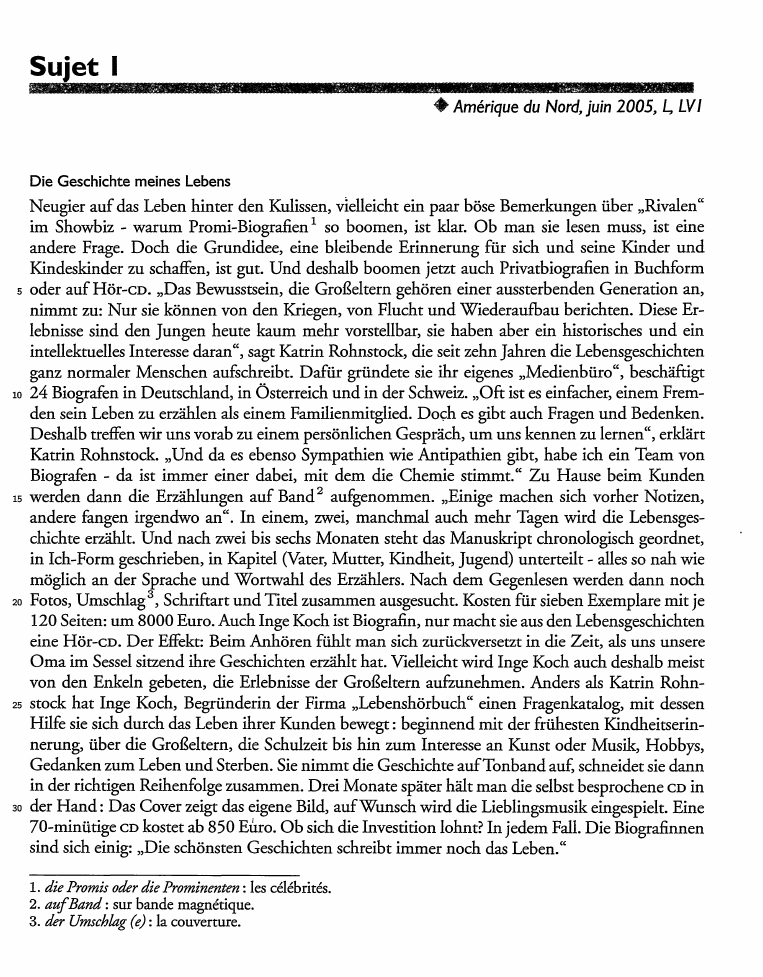 Prévisualisation du document Amérique du Nord, juin 2005, L, LV1: Nach Julia Schneider-Landvogt, Freundin, 4.8.2004.
