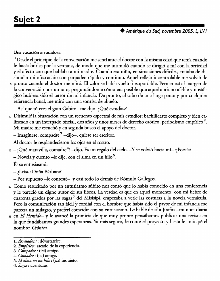Prévisualisation du document Amérique du Sud, novembre 2005, L, LV1: Gabriel Garcia Marquez, Vivir para contarla, 2002.
