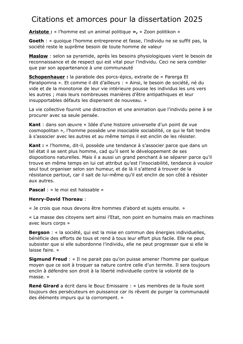 Prévisualisation du document Amorces - thème de l'individu et communauté
