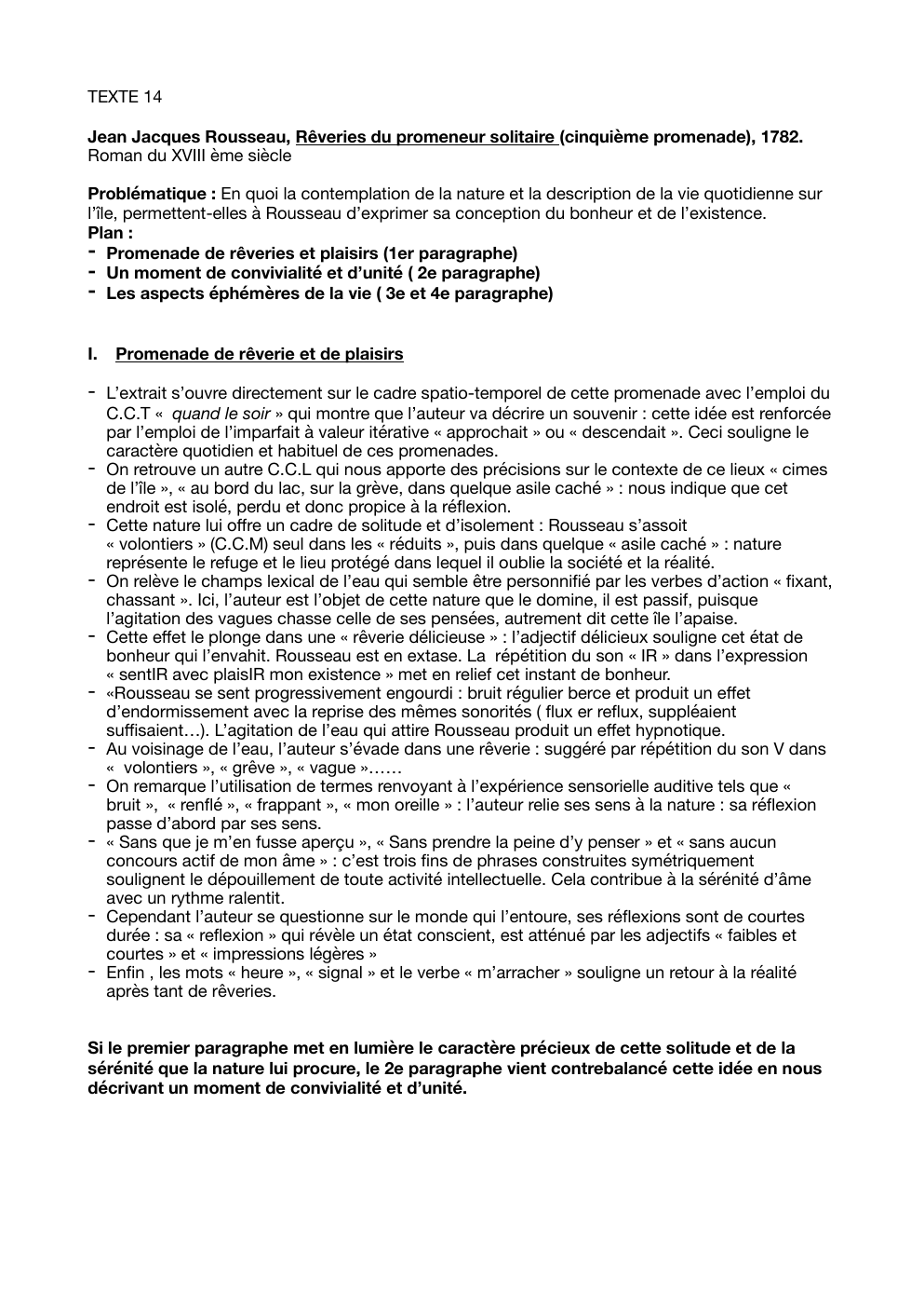 Prévisualisation du document Analyse 5eme Promenade de Rousseau