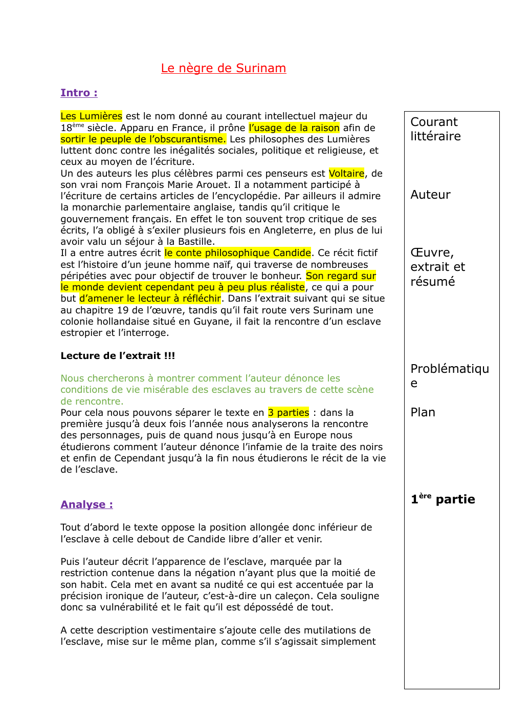 Prévisualisation du document analyse candide Le nègre de Surinam