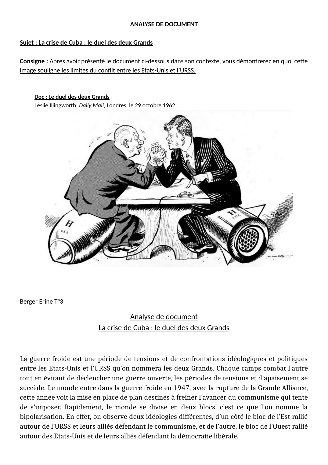 Prévisualisation du document Analyse de document: La crise de Cuba: le duel des deux Grands