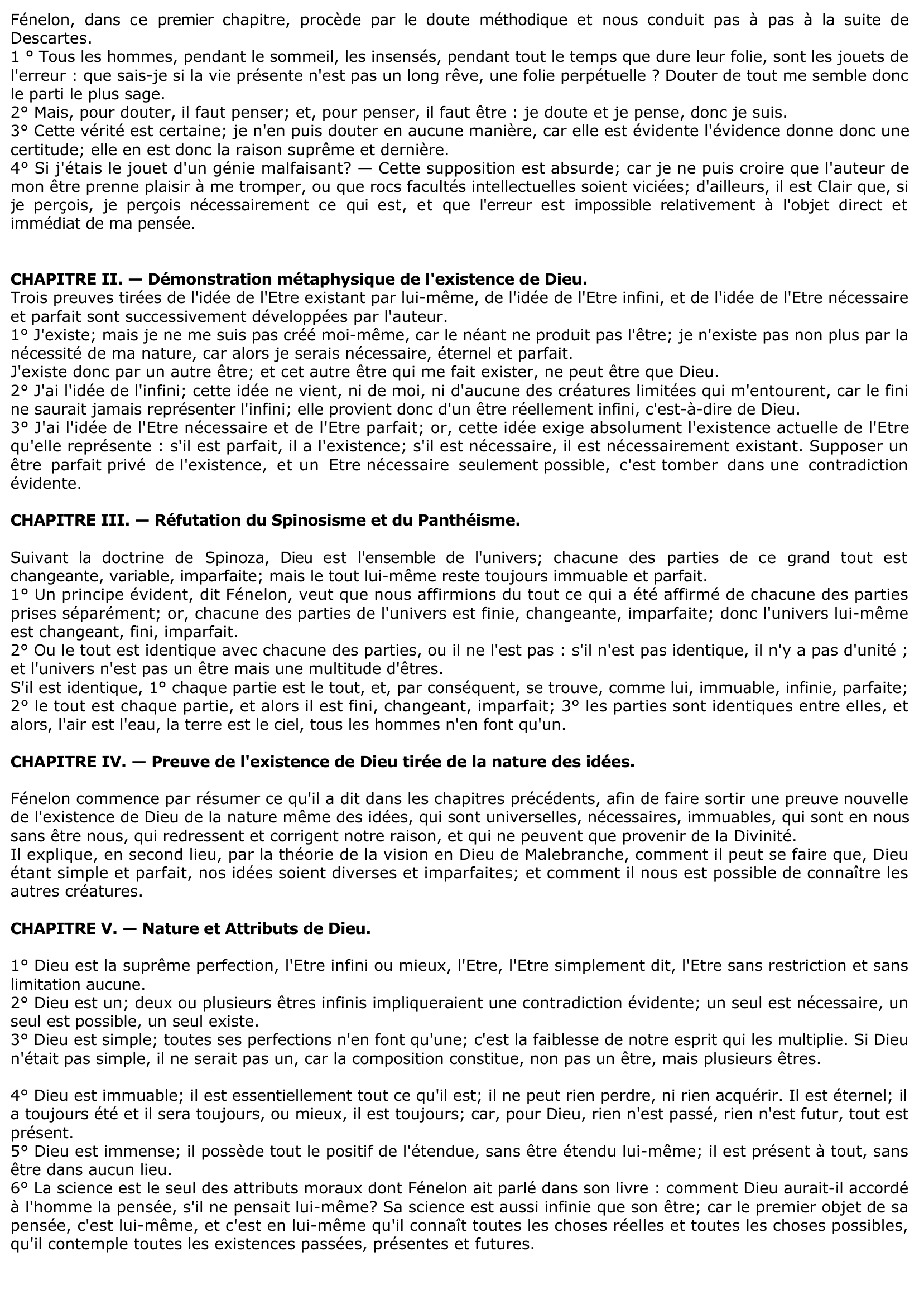 Prévisualisation du document ANALYSE DE « EXISTENCE ET ATTRIBUTS DE DIEU » DE FENELON.