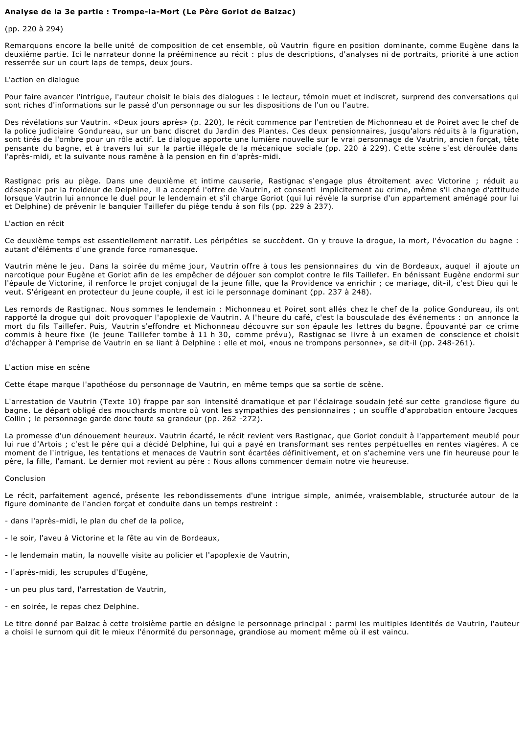 Prévisualisation du document Analyse de la 3e partie : Trompe-la-Mort (Le Père Goriot de Balzac)