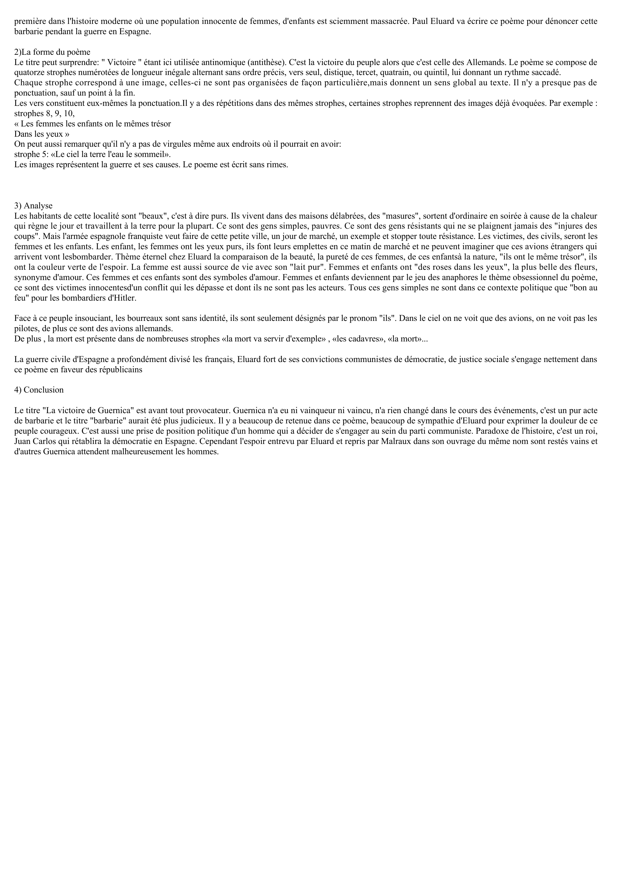 Prévisualisation du document Analyse de La Victoire De Guernica de Paul Eluard