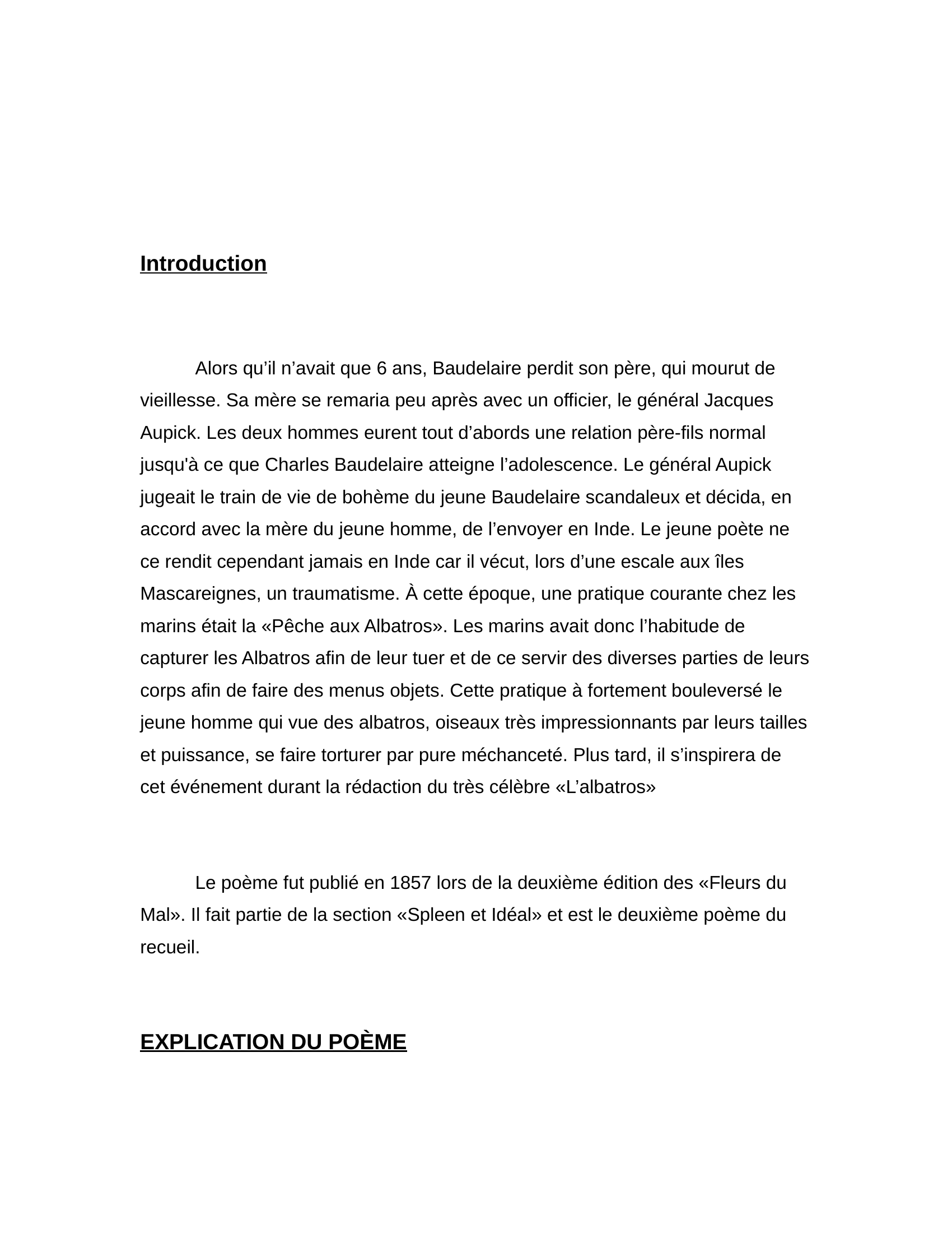 Prévisualisation du document Analyse de l'Albatros par Baudelaire