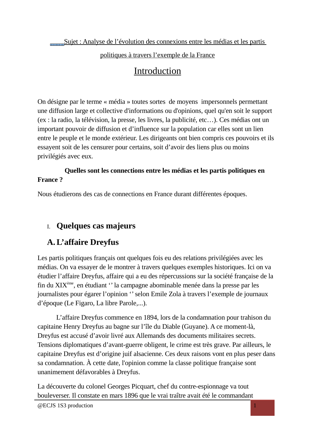 Prévisualisation du document Analyse de l'évolution des connexions entre les médias et les partis politiques à travers l'exemple de la France