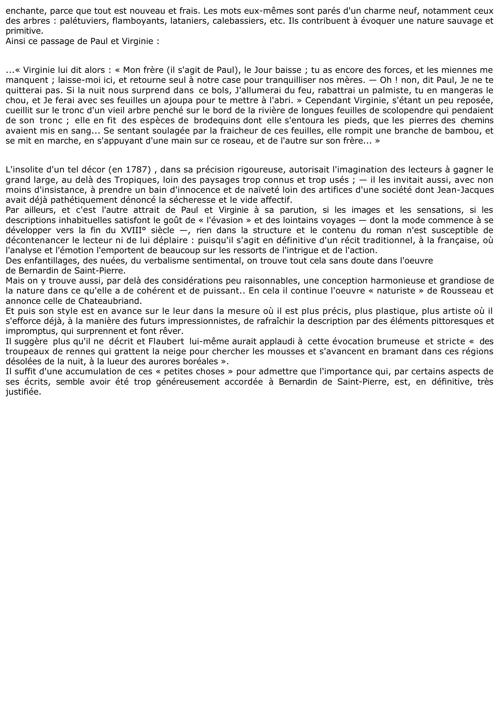 Prévisualisation du document ANALYSE DE L'OEUVRE DE BERNARDIN DE SAINT-PIERRE
