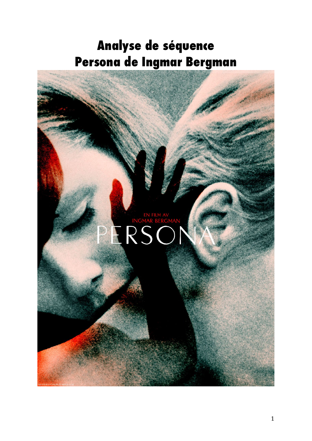 Prévisualisation du document Analyse de séquence Persona de Ingmar Bergman