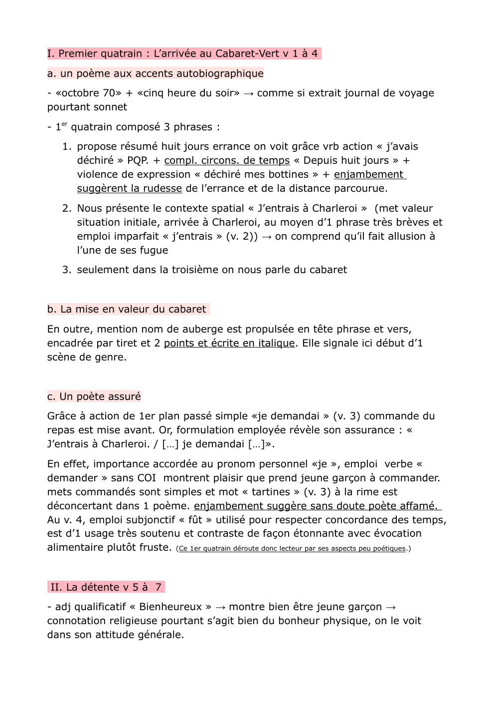 Prévisualisation du document Analyse de texte au cabaret vert