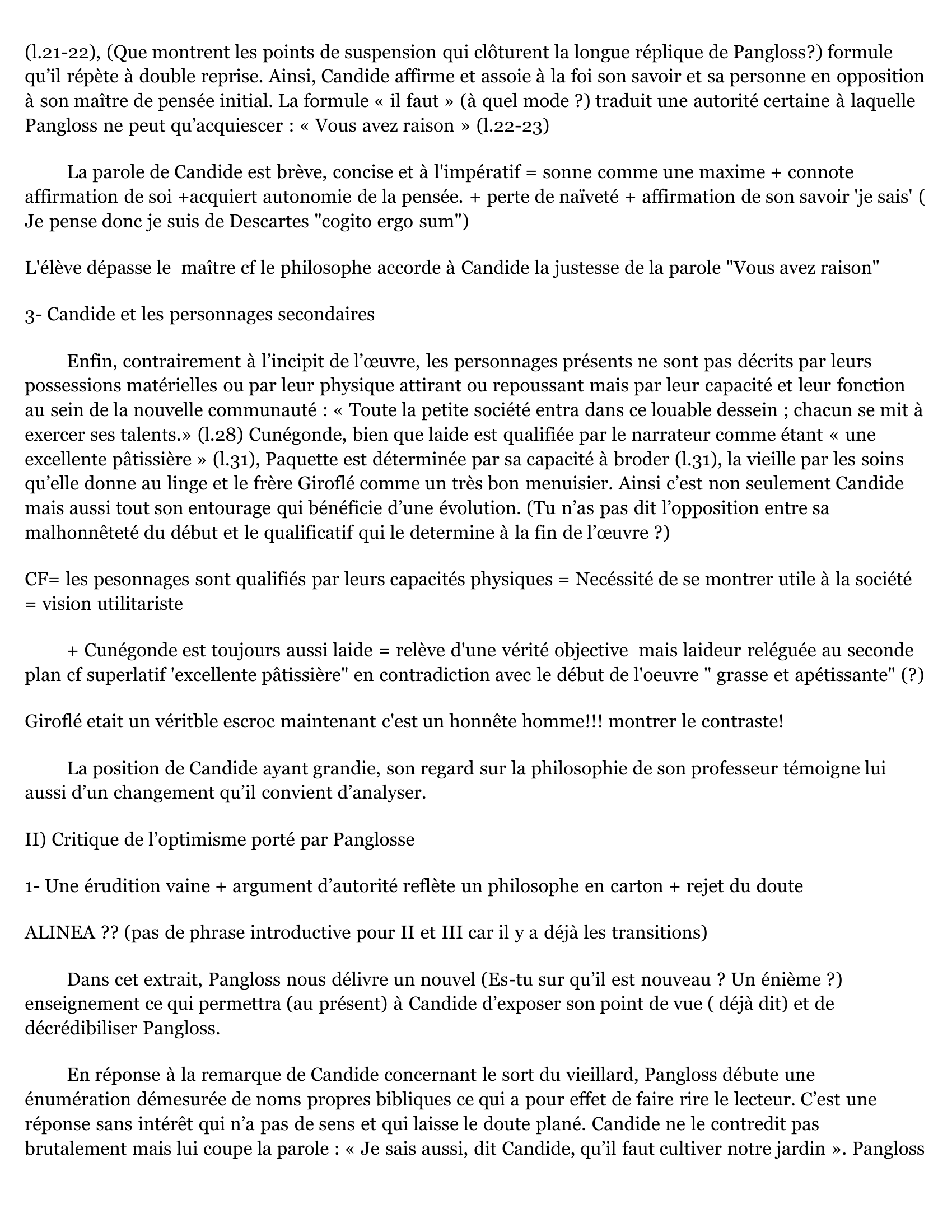 Prévisualisation du document Analyse de texte : excipit de Candide, Voltaire