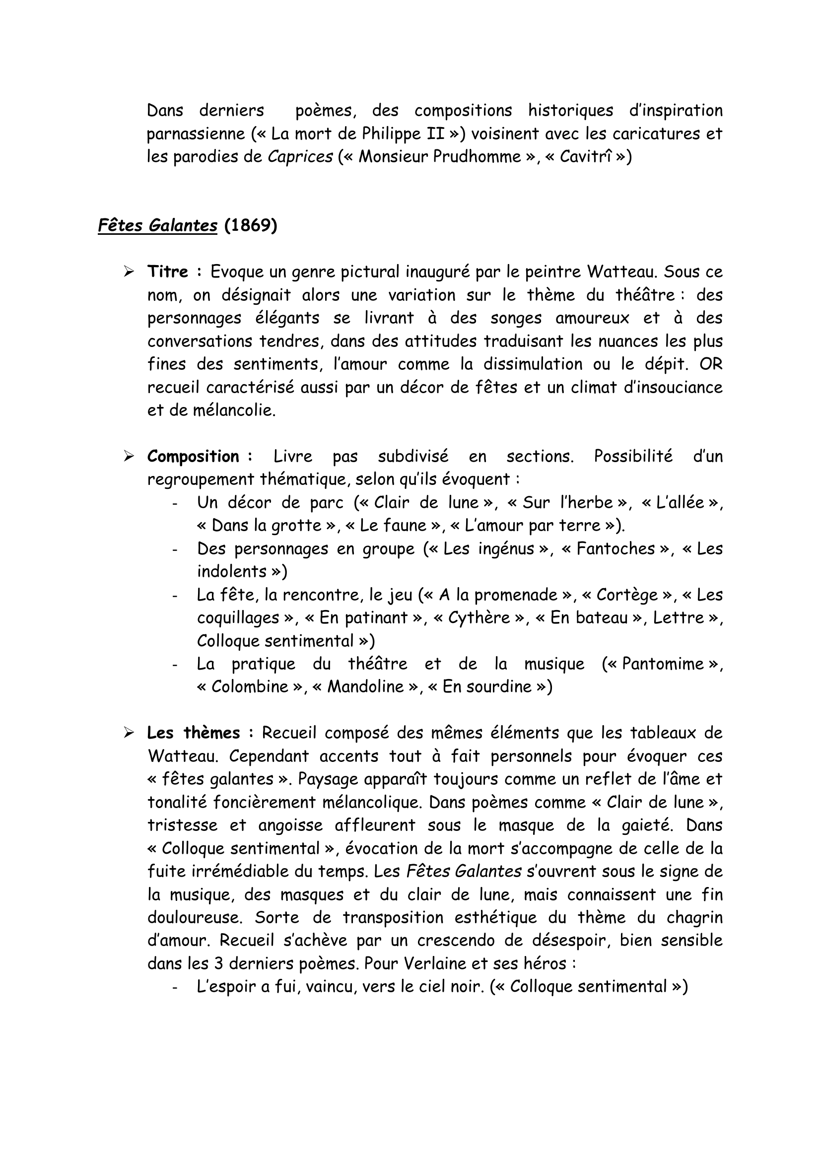 Prévisualisation du document ANALYSE DES RECUEILS DE POESIES DE VERLAINE  (librement inspirée du profil sur Les Fêtes galantes,  très intéressant à mon goût)