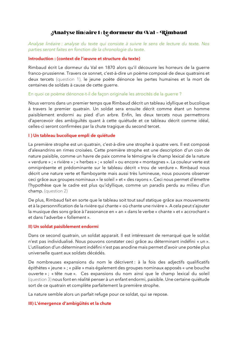 Prévisualisation du document analyse dormeur du val