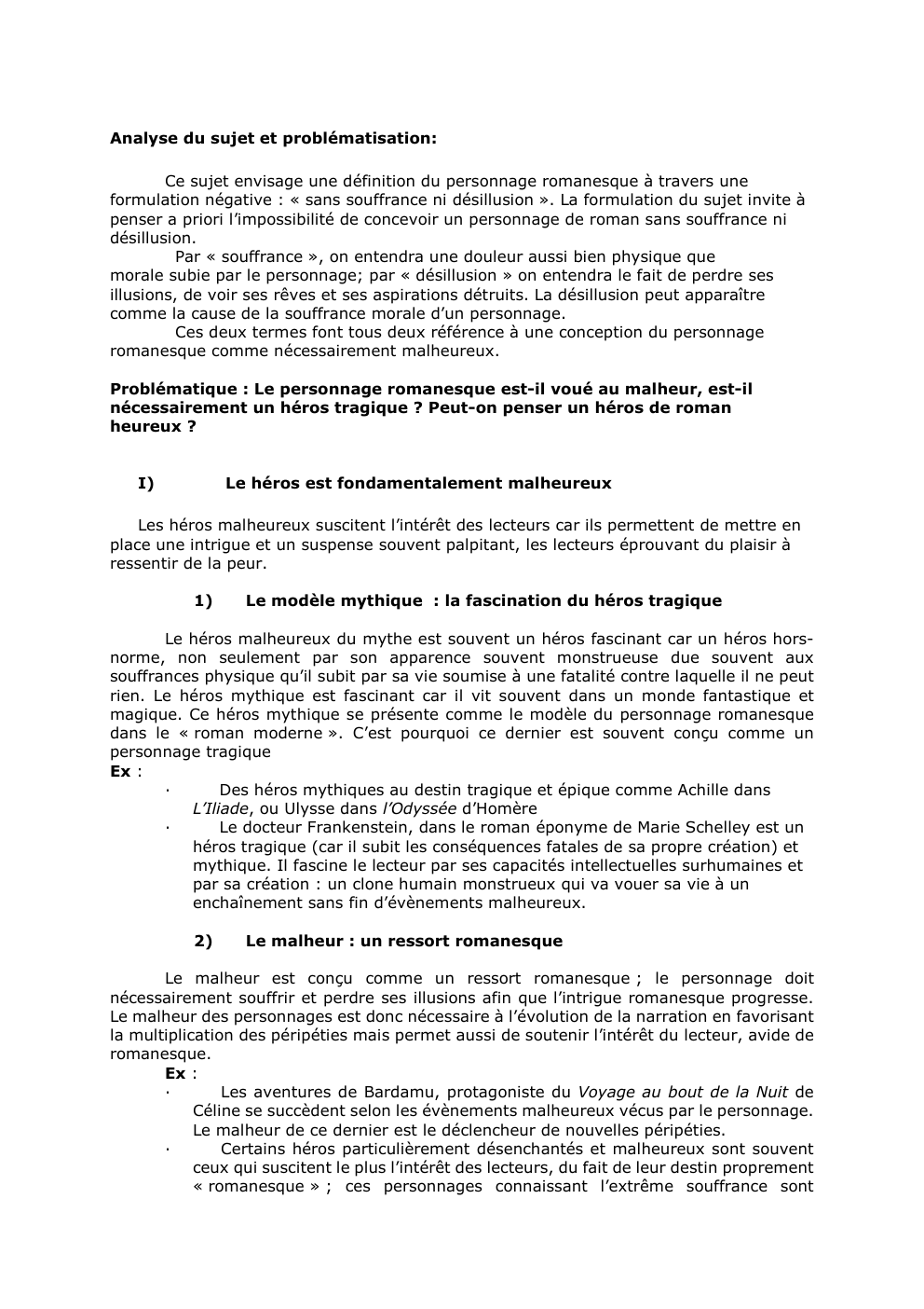 Prévisualisation du document Analyse du sujet et problématisation:
Ce sujet envisage une définition du personnage romanesque à travers une
formulation négative : «...