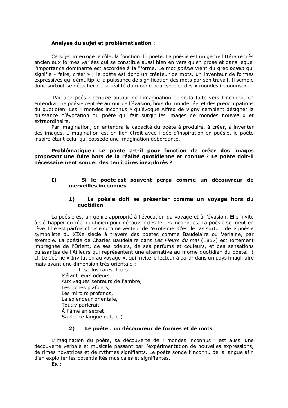 Prévisualisation du document Analyse du sujet et problématisation :
Ce sujet interroge le rôle, la fonction du poète. La poésie est un genre...